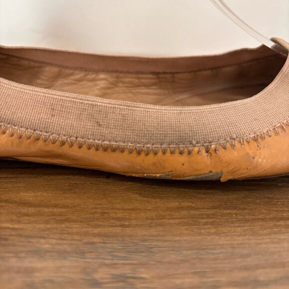 Tory Burch Tan Nude Caroline Patent Leather Ballet Flats - Picture 6 of 9